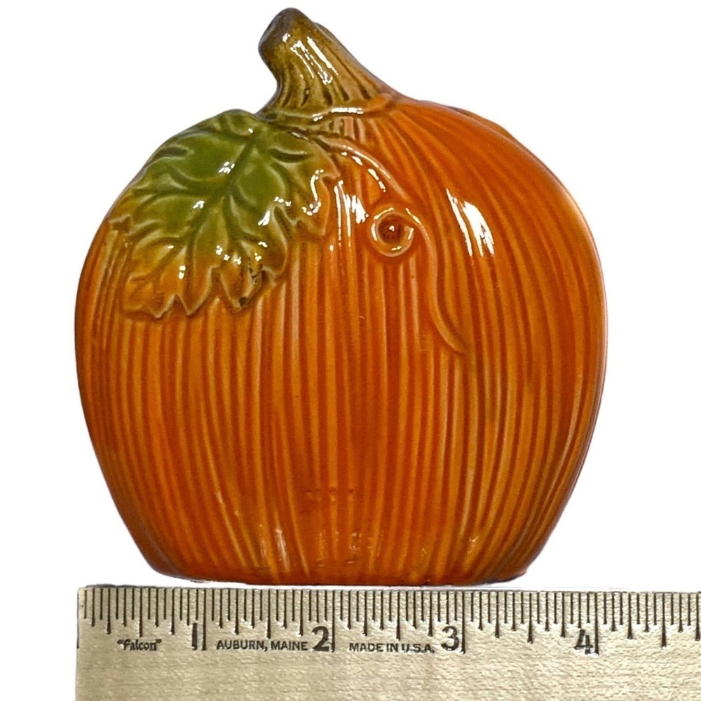 Pumpkin Napkin Holder Hand Painted Glazed Ceramic Seasonal Functional Art - Picture 10 of 16